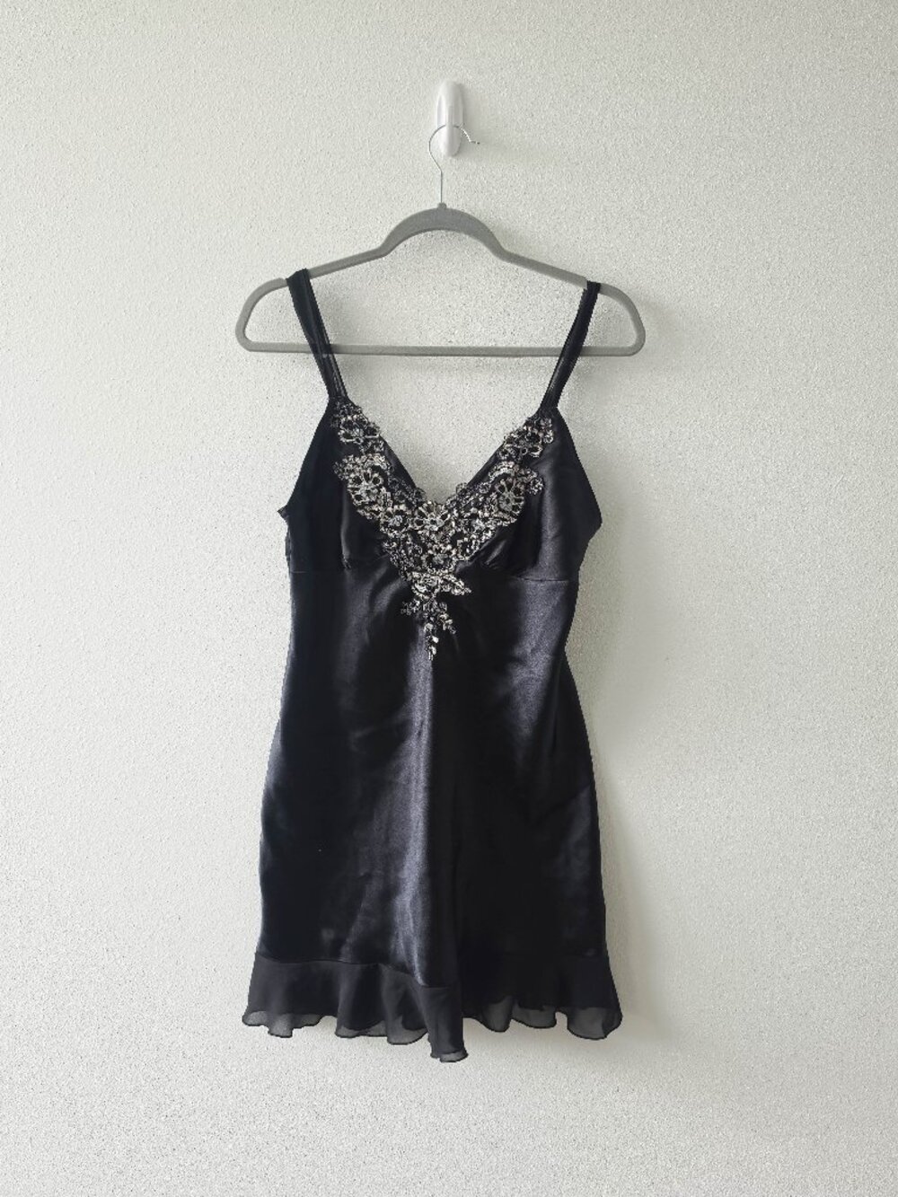 Vintage Linea Donatella Black Laced Slip Dress